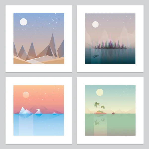 Minimalistische landschap afdrukken wallpapers — Stockvector