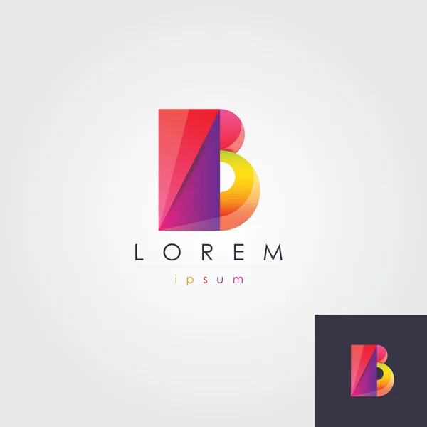 Logotipo abstracto de letra b multicolor — Vector de stock