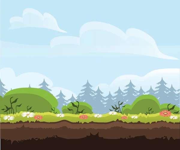 Nivel de juego paisaje fondo — Vector de stock