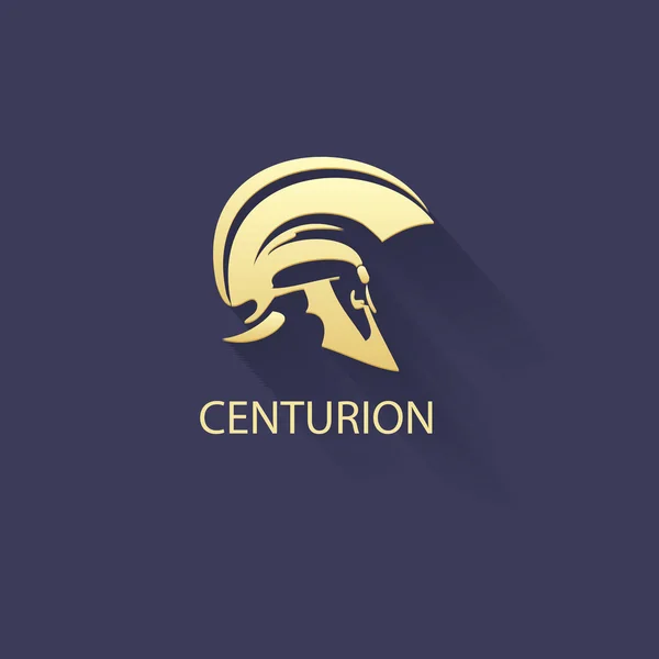 Casco guerriero centurione logo — Vettoriale Stock