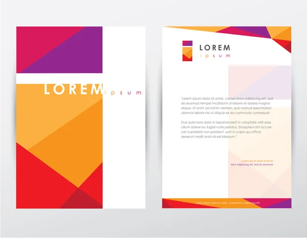 Brochure cover and letterhead template design — Stock Vector