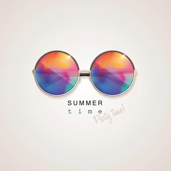 Gafas de sol con espejos de vidrio multicolor — Vector de stock