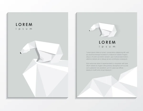 Brochure template with polar bear — Stock Vector