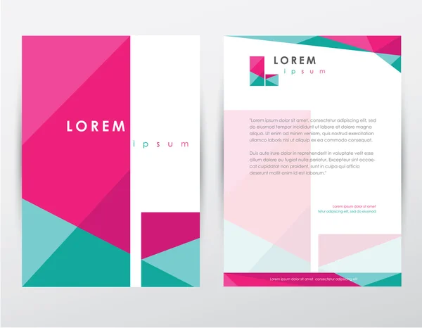 Brochure copertina e carta intestata modello di design — Vettoriale Stock