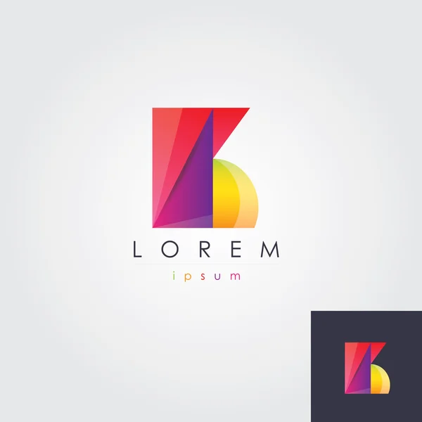 Elemento de logotipo multicolor de moda en la letra — Vector de stock