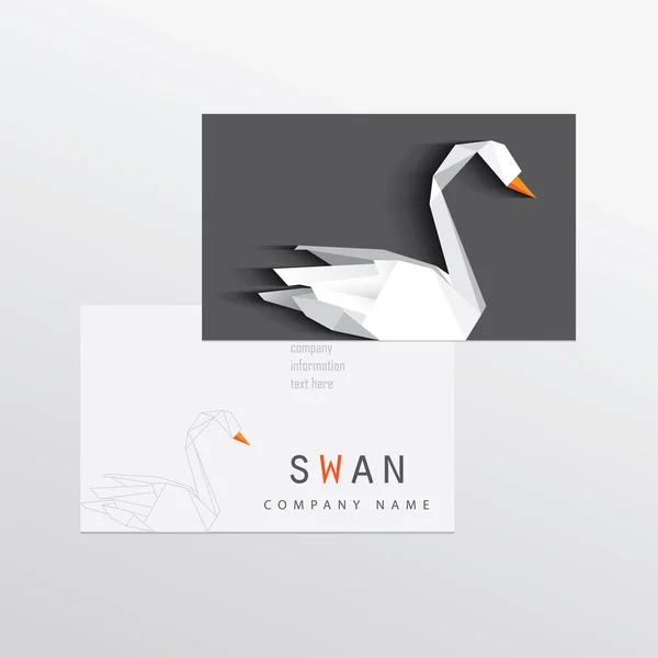 Corporate identity business card with swan — Stock Vector