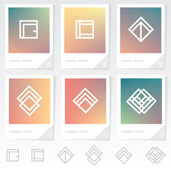 Elementos de logotipo geométricos de línea delgada — Archivo Imágenes Vectoriales