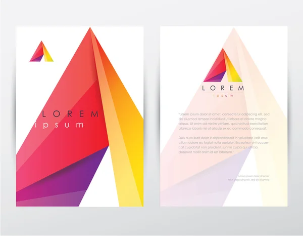 Colorful polygonal template and letterhead design — Stock Vector