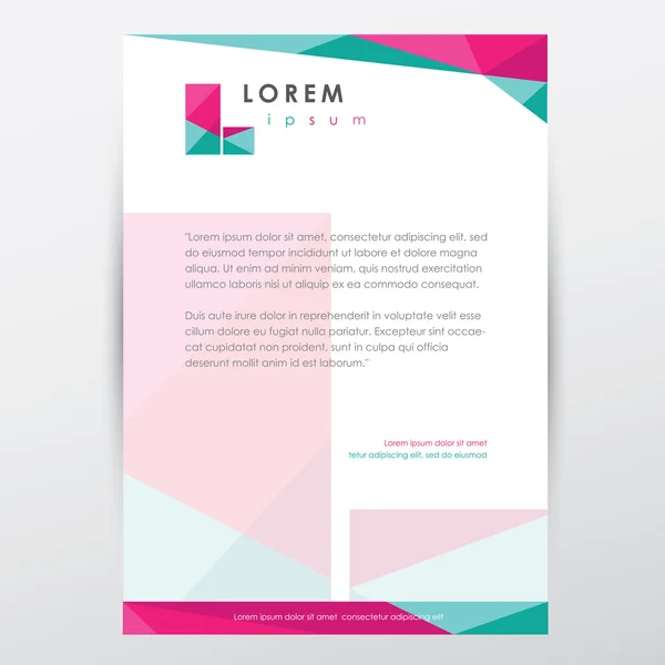 Modern polygonal style business letterhead — Stock Vector