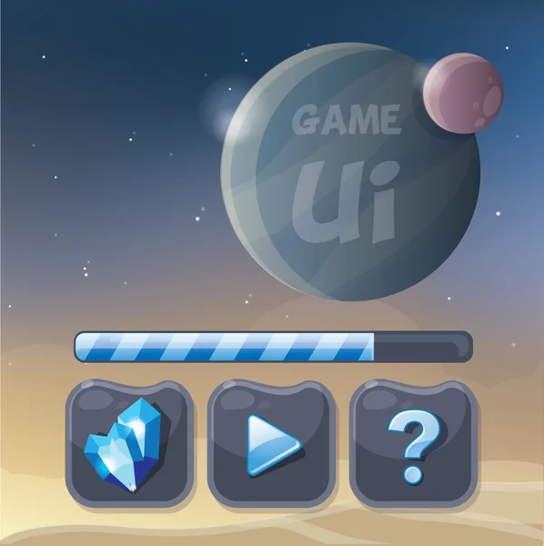Éléments d'interface utilisateur du jeu et arrière-plan — Image vectorielle