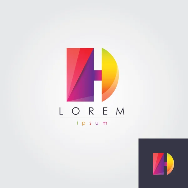 Elemento de logotipo multicolor de moda en la letra — Vector de stock