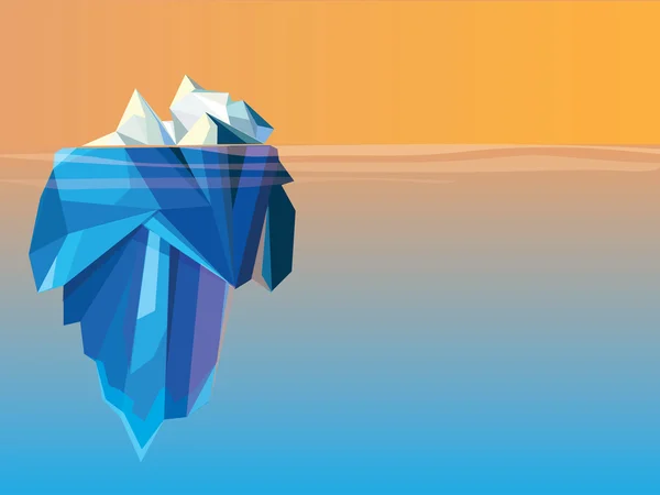 Poly stijl ijsberg landschap — Stockvector