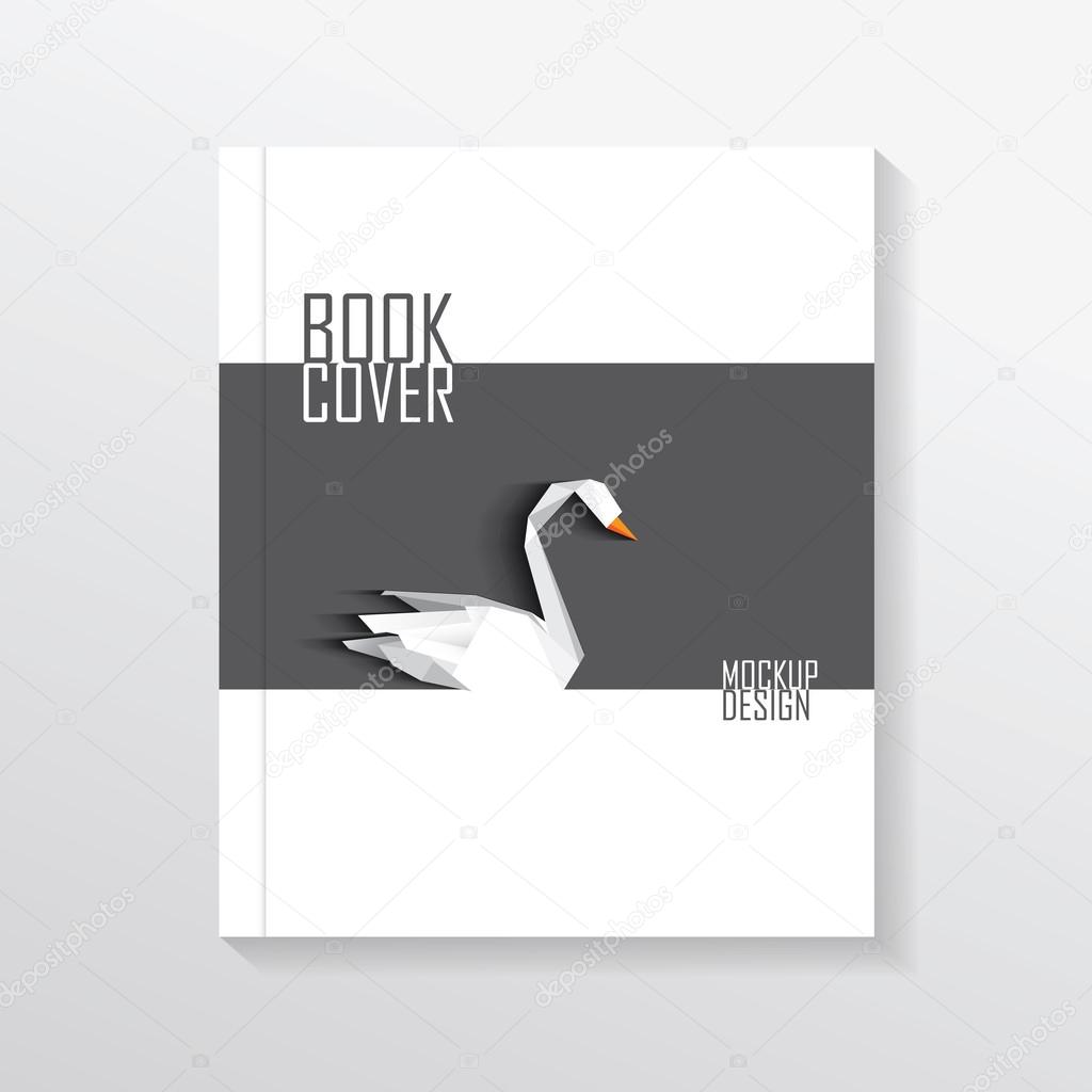 Book cover mockup with swan