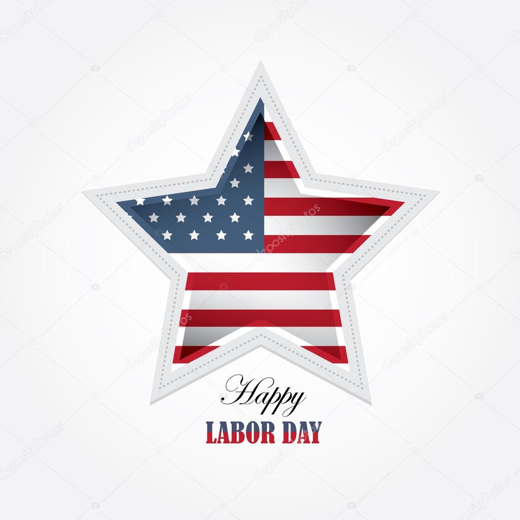 Labor day american flag star