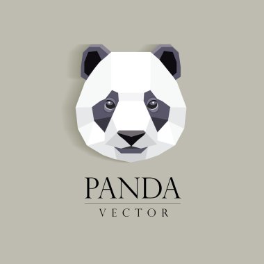 Pandalar düşük Poli stil baş
