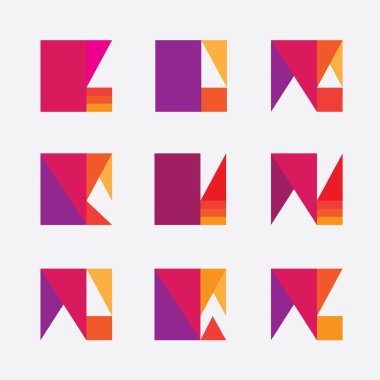 Soyut çok renkli geometrik logo simgeler