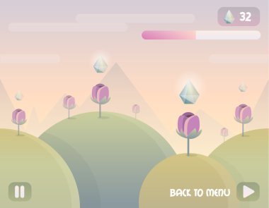 Arka plan ile sorunsuz tepeler, dağlar ve bulutlar