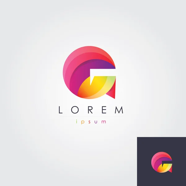 Elemento de logotipo multicolor en la letra g — Archivo Imágenes Vectoriales