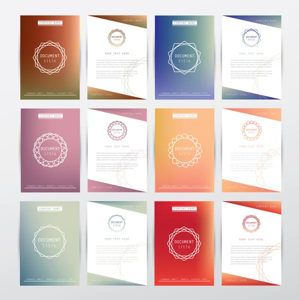 Set of modern certificate template mockups — Stock Vector