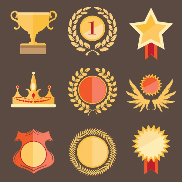 Goldene Auszeichnungen und Leistungsabzeichen — Stockvektor
