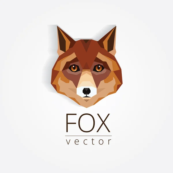 Fox cabeza bajo diseño de poli — Vector de stock