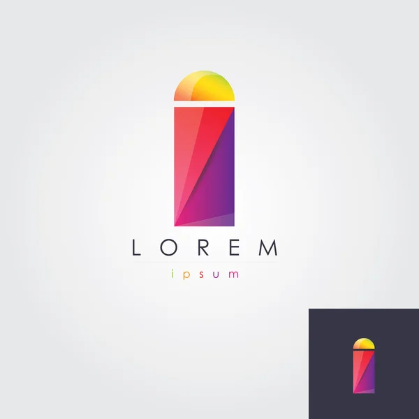 Elemento de logotipo multicolor en la letra i — Vector de stock