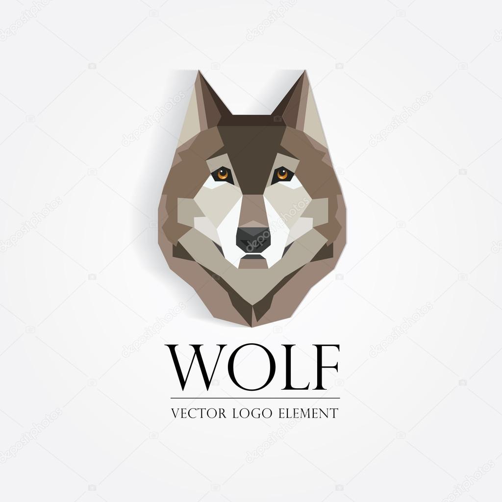 Wolf head low poly design