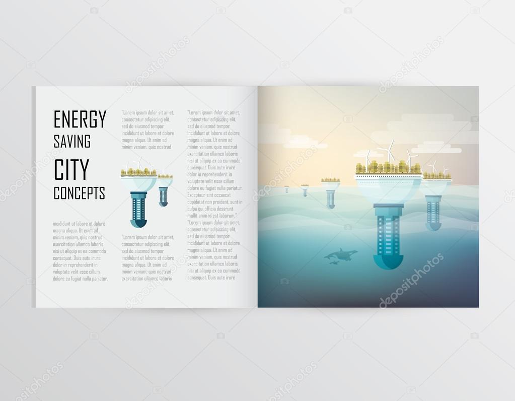 Underwater city concept brochure