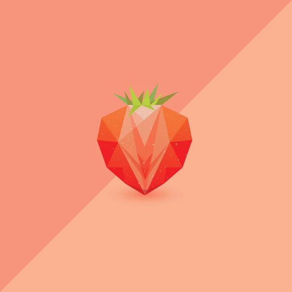 Frutas de morango meio cortadas isoladas — Vetor de Stock