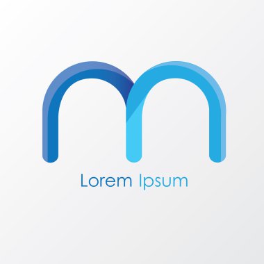 çok renkli soyut harf m