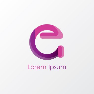 çok renkli soyut harf e