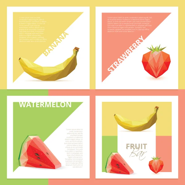 Fruta bar cartões de design gráfico — Vetor de Stock