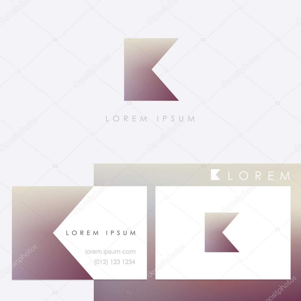 geometric letter k card template