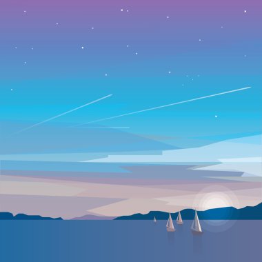 yelkenli tekne ile minimalist okyanus görmek