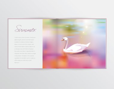beautiful polygonal white swan clipart