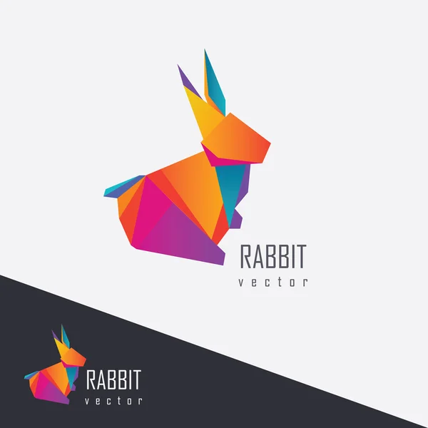 Геометричний логотип багатокутного кролика — стоковий вектор