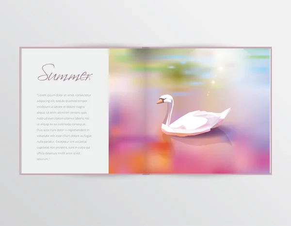 Beau cygne blanc polygonal — Image vectorielle