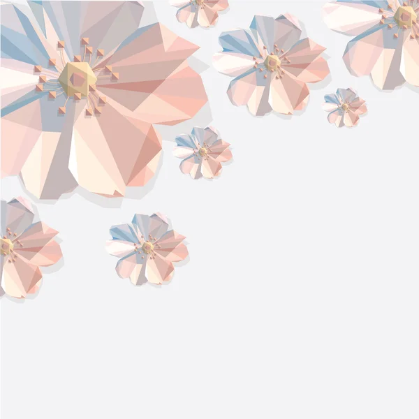 Μικρό αριθμό πολυγώνων στυλ Ανοιξιάτικα λουλούδια — Διανυσματικό Αρχείο