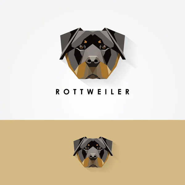 Rottweiler köpek kafası — Stok Vektör