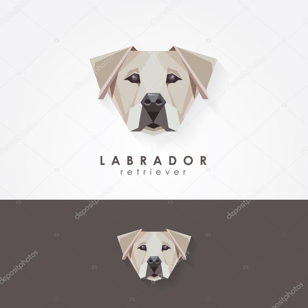 Labrador retriever polygonal geometric contemporary logo icon illustration for various purposes. Military, rescue, therapy, assistance dog breed