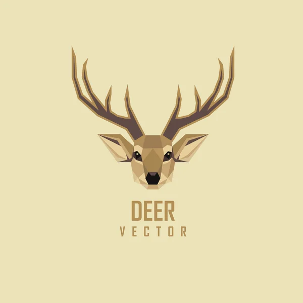 Poligonal geyik baş logo — Stok Vektör
