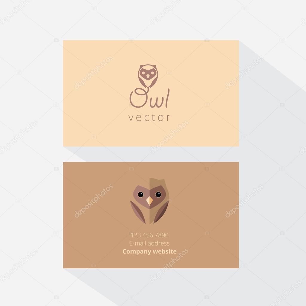 Business card with owl logo