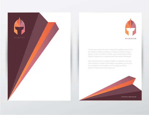 Brochure couverture avec logo casque — Image vectorielle