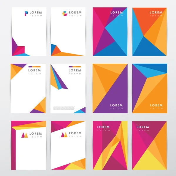 Geometric triangular design covers — Stock Vector