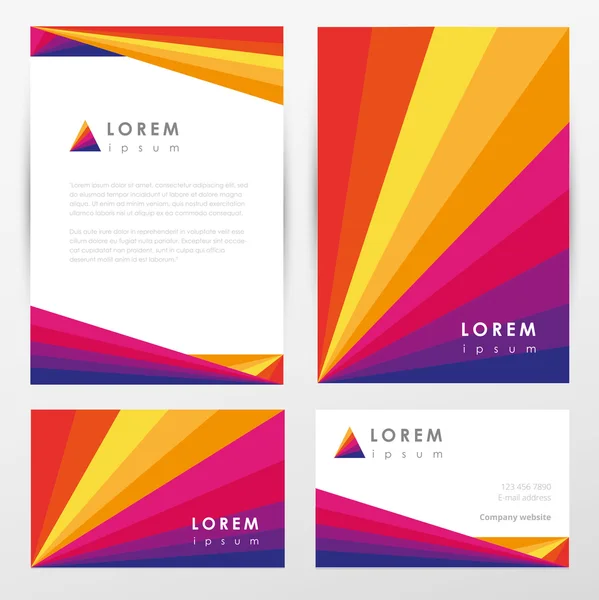 Identidad corporativa multicolor — Vector de stock