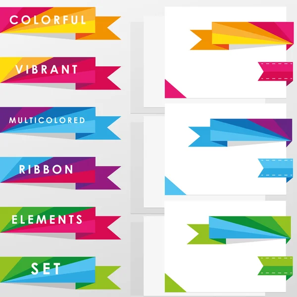 Coloridos vibrantes elementos de cinta multicolor — Vector de stock