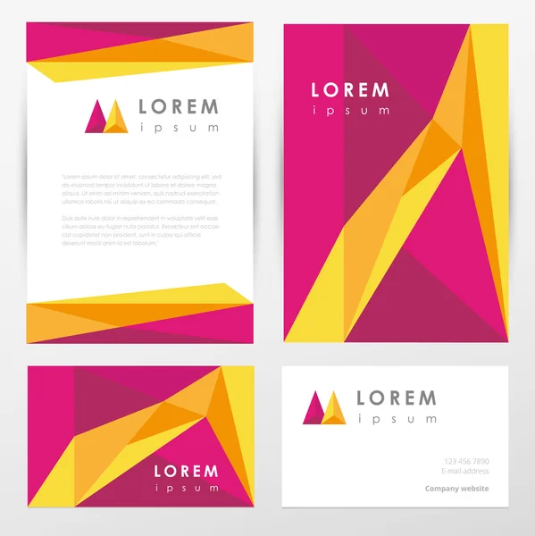 Identidad corporativa multicolor — Vector de stock