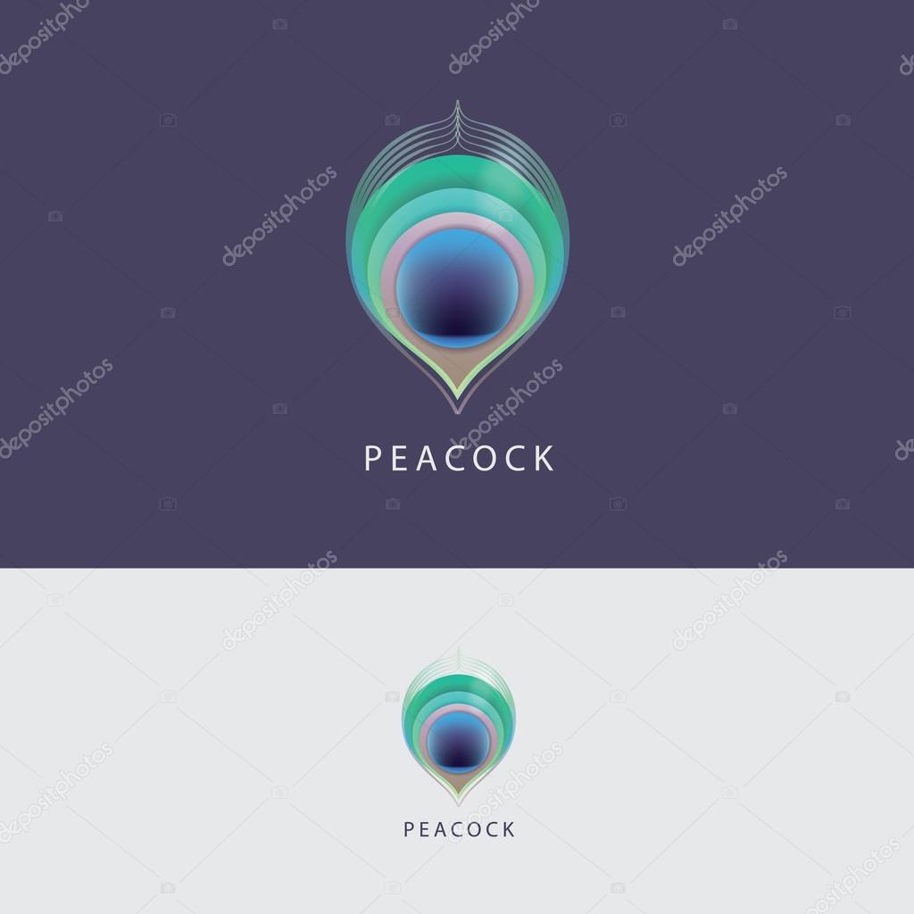 Colorful peacock feather logo