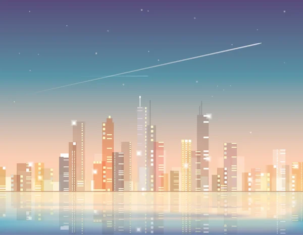 Hermoso horizonte de ciudad — Vector de stock