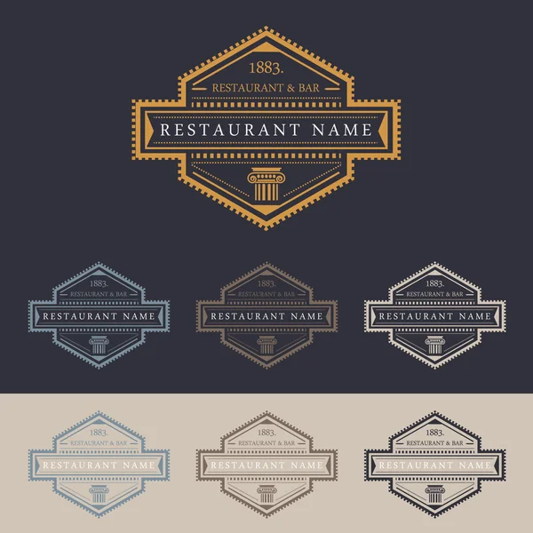 Restaurant and bar logo marks — Stock Vector